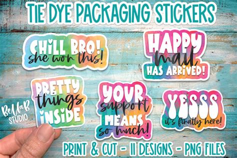 Retro Tie Dye Stickers, Small Business Packaging Stickers – Bella B Studio