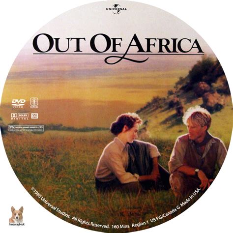 Out of Africa dvd label (1985) R1 Custom