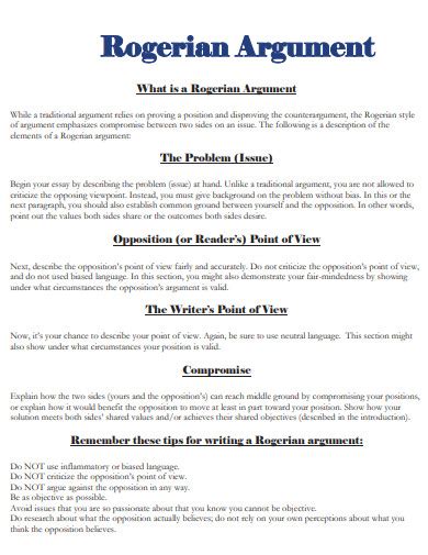 Rogerian Argument - 40+ Examples, Definition, How to Craft, PDF