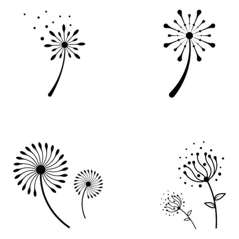 Premium Vector | Dandelion flower logo and symbol design vector illustration template