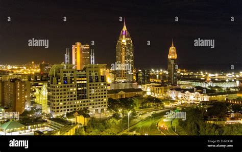 Mobile, Alabama skyline at night Stock Photo - Alamy