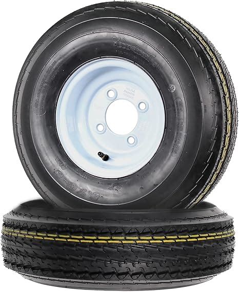 Amazon.com: 2-Pack Trailer Tire On Rim 570-8 5.70-8 8 in. Load C 4 Lug ...