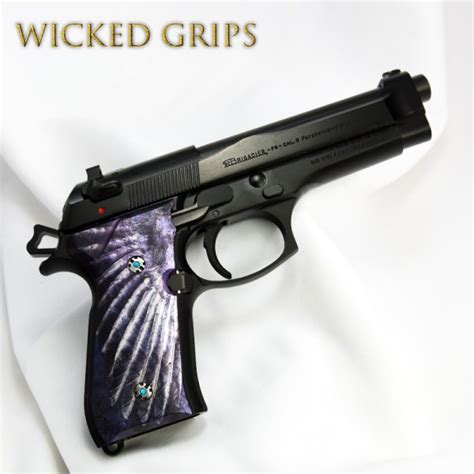 CUSTOM BERETTA 92FS GRIPS “WING” - Wicked Grips | Custom Handgun Pistol Grips