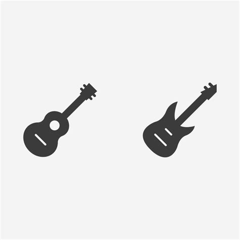 rock guitar music icon vector set symbol sign 14531102 Vector Art at ...