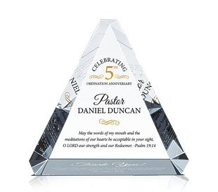 Crystal Pastor Anniversary Gifts | Pastor Anniversary Plaques