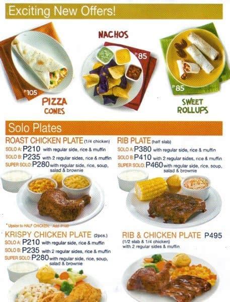 Kenny Rogers Roasters Menu, Menu for Kenny Rogers Roasters, Don Jose ...