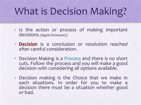 Decision Making