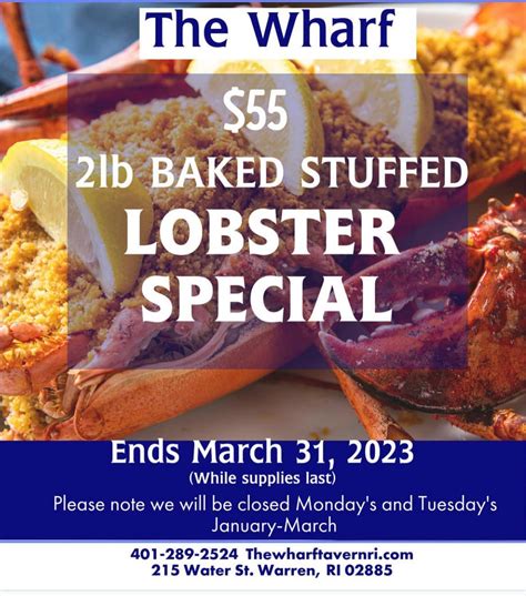 The Wharf's Famous Lobster Special is back (limited time) | Things To Do In Rhode Island | RI Events