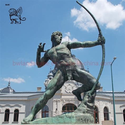 Blve Large Outdoor Metal Naked Man Ancient Greek God Sculpture Archery Bronze Archers Statue ...