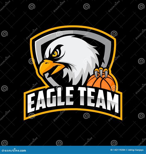 Basketball Logo Team with Eagle Head Illustration Stock Vector ...