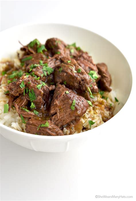 Easy Stew Beef and Rice Recipe - She Wears Many Hats