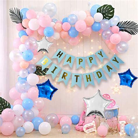 HEMITO Happy Birthday Decoration Kit 80pc Combo With Birthday Banner ...