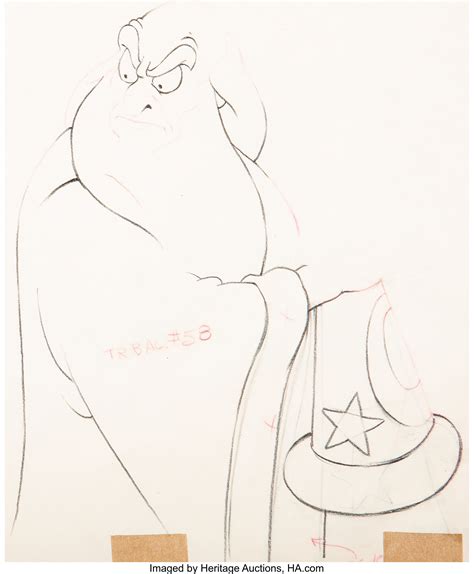 Fantasia "The Sorcerer's Apprentice" Yen Sid Animation Drawing | Lot ...