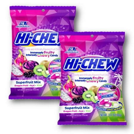 Hi-Chew Superfruit Mix (Dragon Fruit, Acai, and Kiwi) Chewy Fruit Candy ...