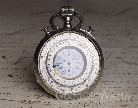 Rare SLIDE RULE - CALCULATOR Antique Pocket Watch, patent by Meyrat & Perdrizet. Complicated ...