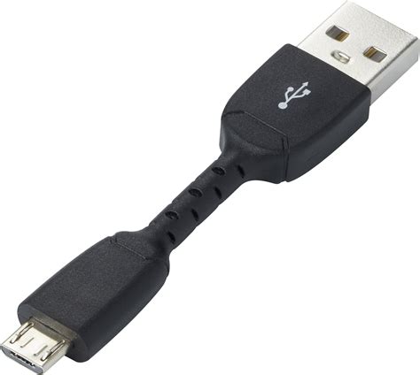 Renkforce USB cable USB 2.0 USB-A plug, USB Micro-B plug 5.00 cm Black ...