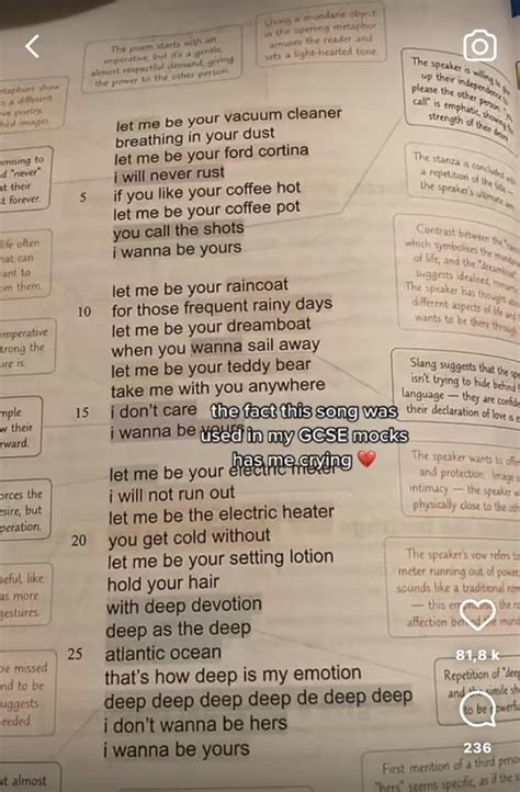 The i wanna be yours poem in a school book : r/arcticmonkeys