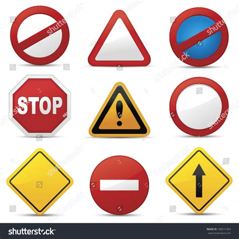 Road Signs Stock Vector Illustration 100211453 : Shutterstock