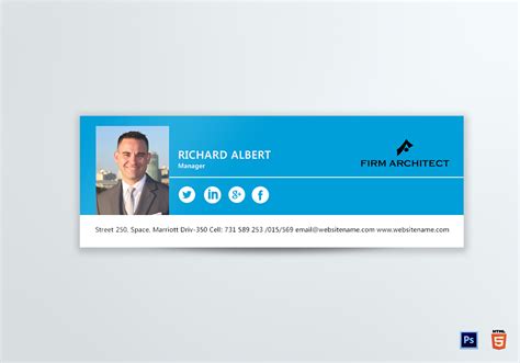 Design Architect Email Signature Design Template in PSD, HTML