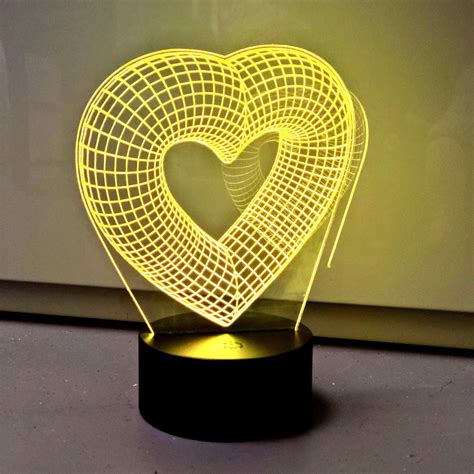 Hearts 3D Optical illusion LED Lamp 7 colours by LaserVinylArts on Etsy ...