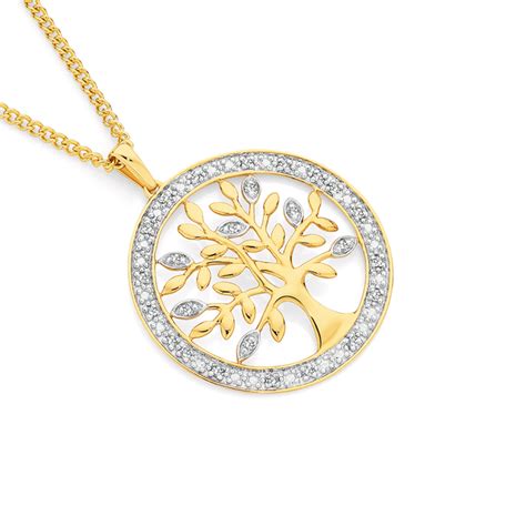 9ct Gold Diamond Tree Of Life Pendant | Angus & Coote