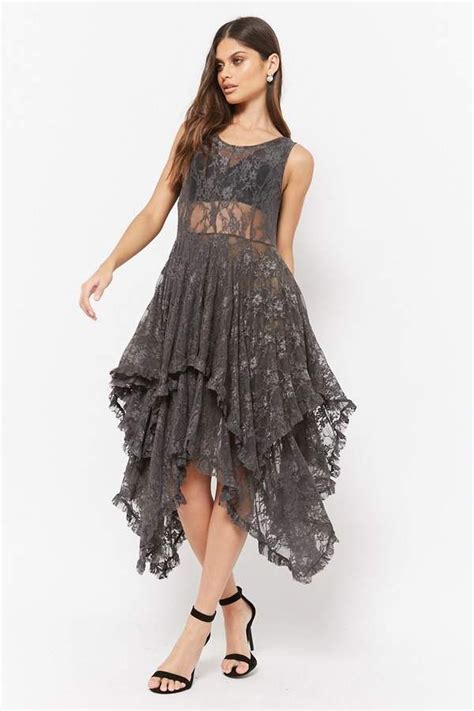 Forever 21 Mesh Lace Handkerchief Dress | Lace handkerchief dress ...