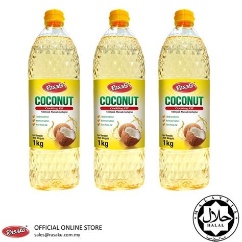 RASAKU Coconut Cooking Oil/ Minyak Masak Kelapa 1kg (Bundle/3 Unit) - Cowa Coconut Water