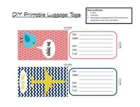 Printable Tags with Luggage Label Template