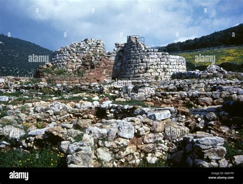 Nuragic civilization. Bronze Age (18th C. BC-2nd C. AD). View of Nurarghe (tower-fortresses) of ...