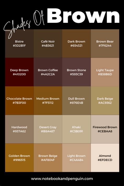 50+ Brown Color Codes - For The Perfect Shade OF Brown