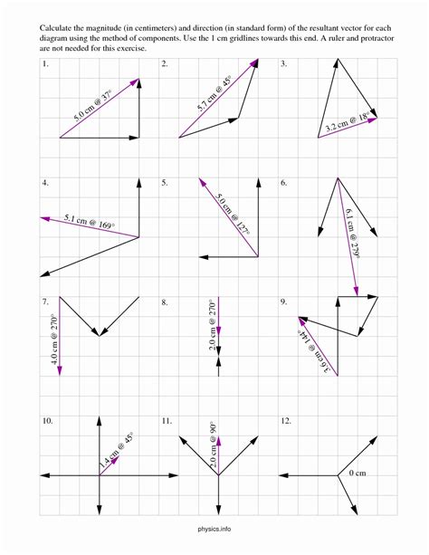 Vectors Worksheet With Answers