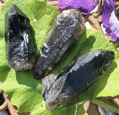 Black Quartz Smoky Crystal Point Natural DT Double Terminated | Etsy