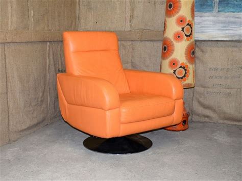 Orange Leather Swivel Chair