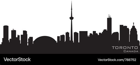 Toronto canada skyline detailed silhouette Vector Image