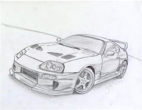 toyota supra drawing - Google Zoeken | Car drawings, Cool car drawings ...