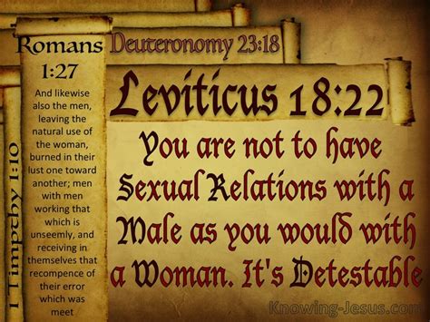 7 Bible verses about Abominations, Perverse Sexuality