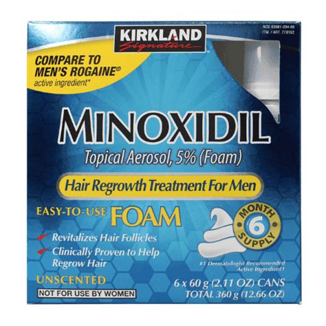 Kirkland Minoxidil Foam Hair Regrowth 5% For Men 6 Month