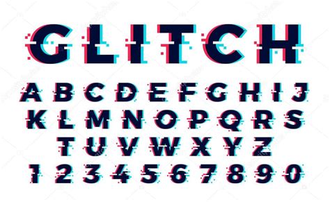 Distorted glitch font | Distorted glitch font — Stock Vector © garybaldi #137943722