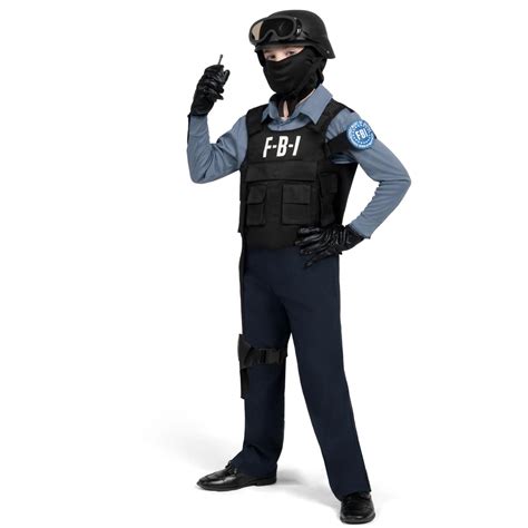 FBI Police Costume for Kids Halloween Dress Up Party | Spooktacular ...