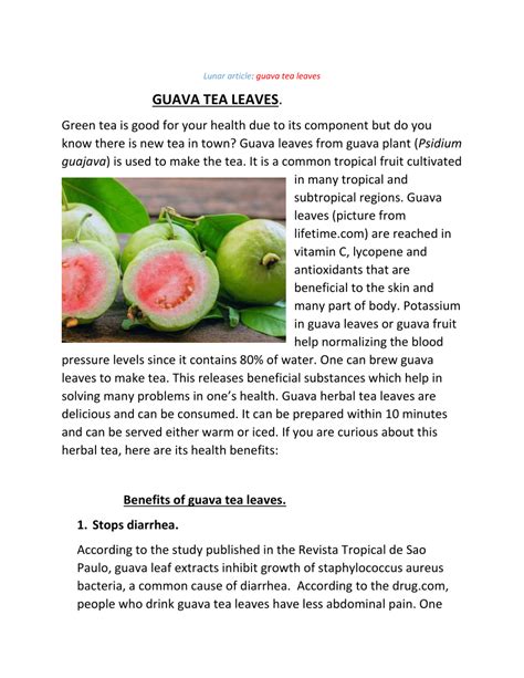 (PDF) GUAVA TEA LEAVES