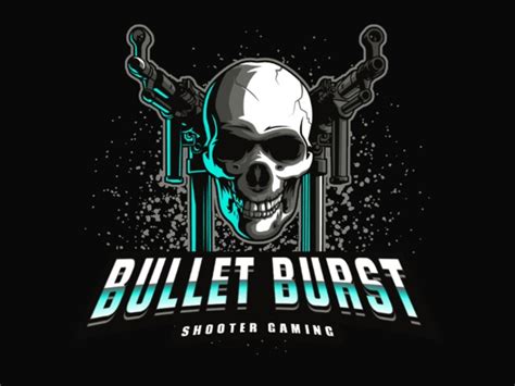 Placeit - Shooter Gaming Logo Creator with a Graphic of a Skull and Two Rifles