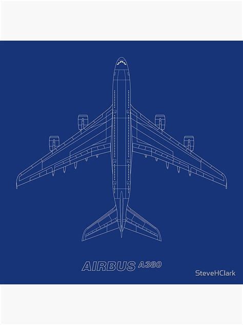 "Airbus A380 Blueprint Plan View" Poster by SteveHClark | Redbubble