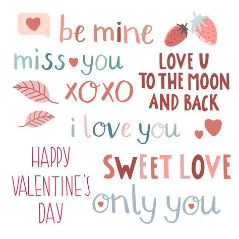 Set of romantic love quotes and sayings for st valentine's day 5108609 ...