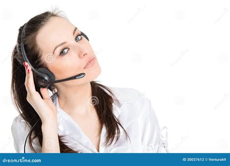 Portrait Of Phone Operator With Headset Stock Photography - Image: 30037612