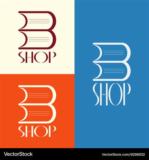 Book shop logo design Royalty Free Vector Image