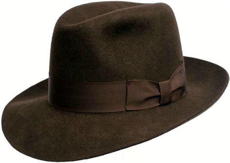 Fedora Hat - Mens/Unisex Made to Last. 100% Wool. Indiana Jones Style. Wide Brim. Brown. Luxury ...