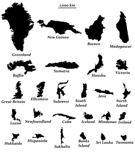 Comparative size of the worlds 24 largest islands. | Amazing maps ...