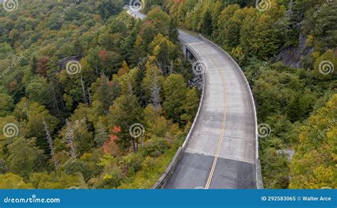 Aerial View of Linn Cove Viaduct on the Blue Ridge Parkway Stock Image - Image of mountain ...