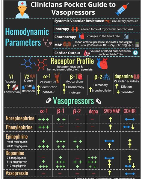 Printable Icu Drips Cheat Sheet