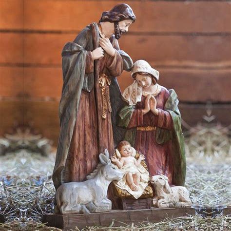 Nativity Scene Holy Family Christmas Figure Statue Large Set Manger ...